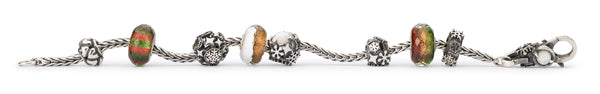 Trollbeads collection Let it snow beads on bracelet chain