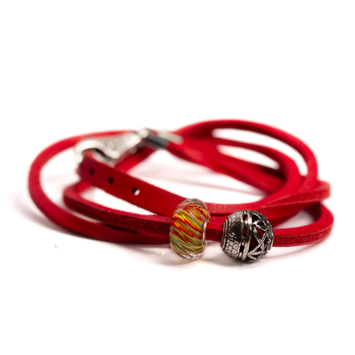 Spiritual Ornament Red Double Leather Bracelet