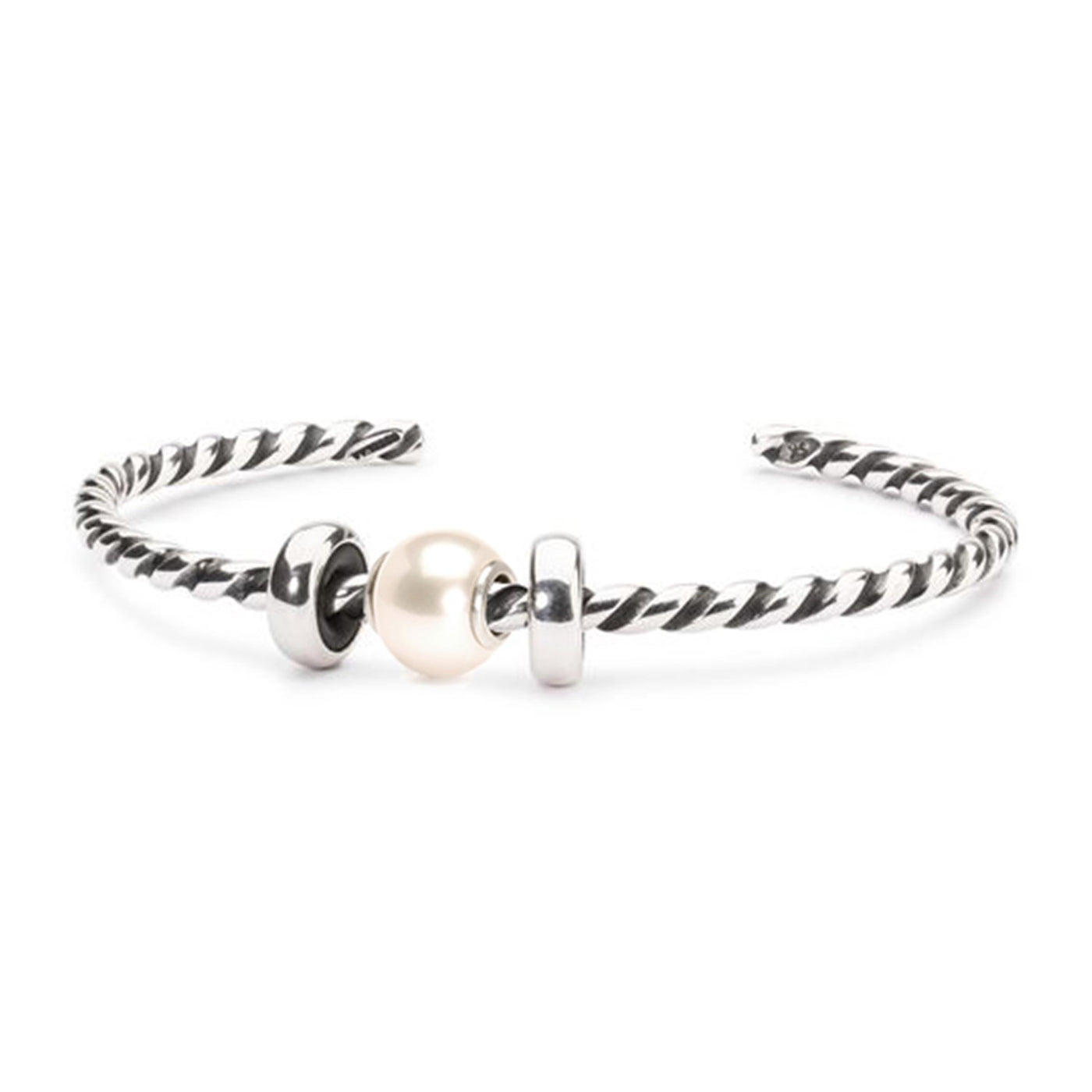 White Pearl Twisted Bangle