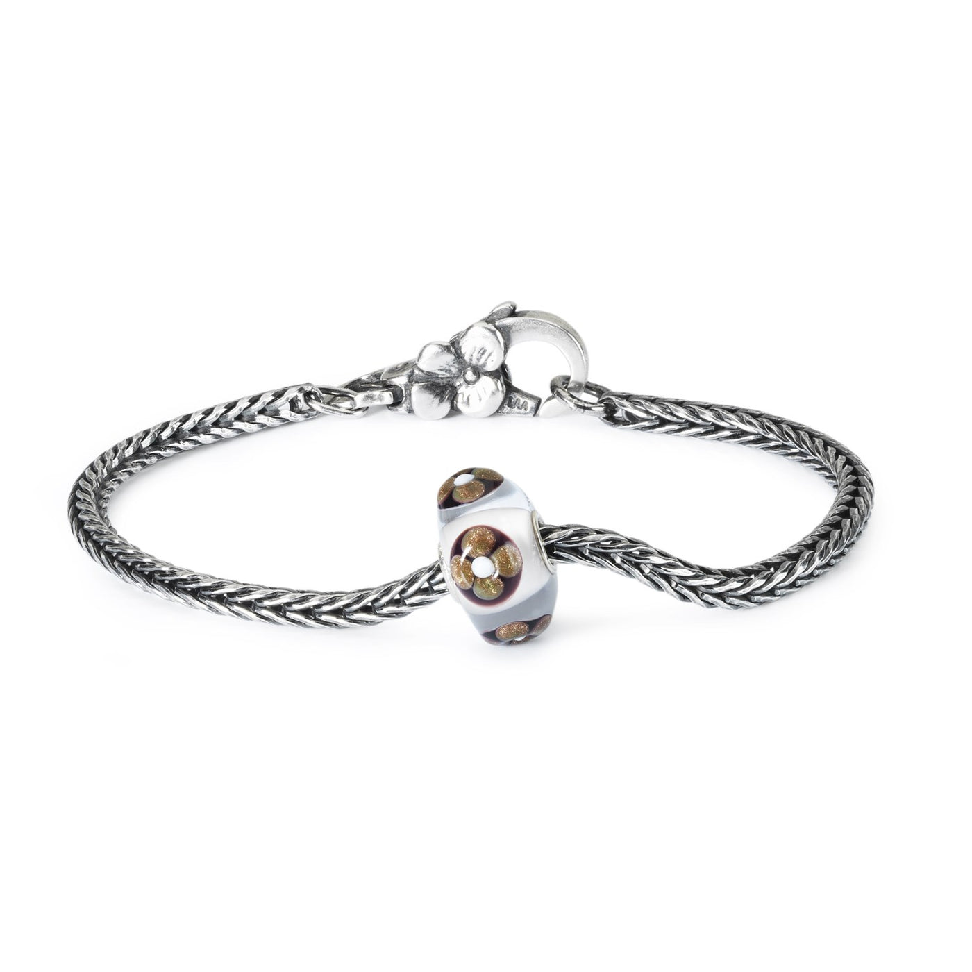 Summer Decoration Silver Bracelet, Flower Lock