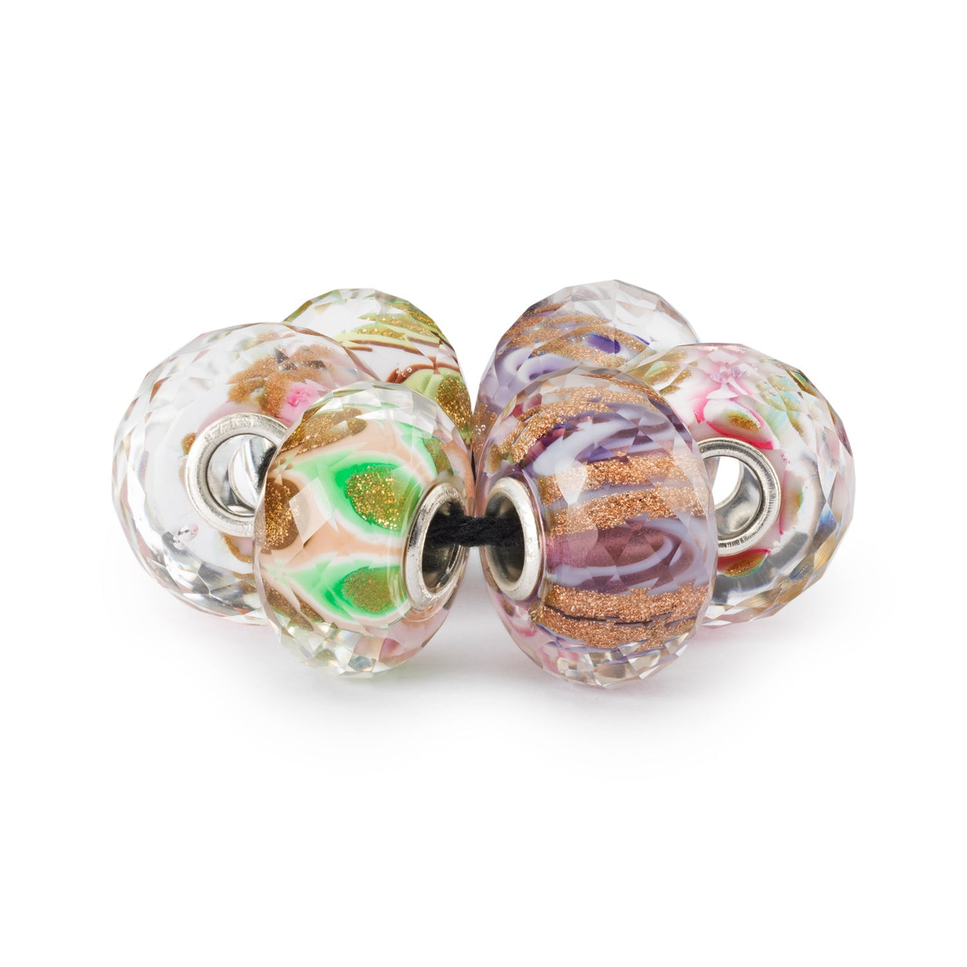 Beads included in this kit: Pink Melody, Lilac Melody, Violet Melody, Green Symphony, Emerald Symphony and Pink Symphony.