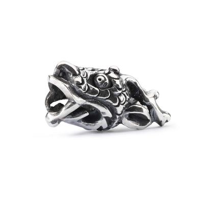 Black Single Leather Bracelet with Sterling silver Spiritual Dragon bead