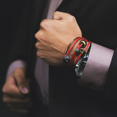 Leather Bracelet Red/Bordeaux