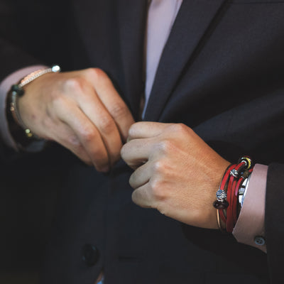 Leather Bracelet Red/Bordeaux