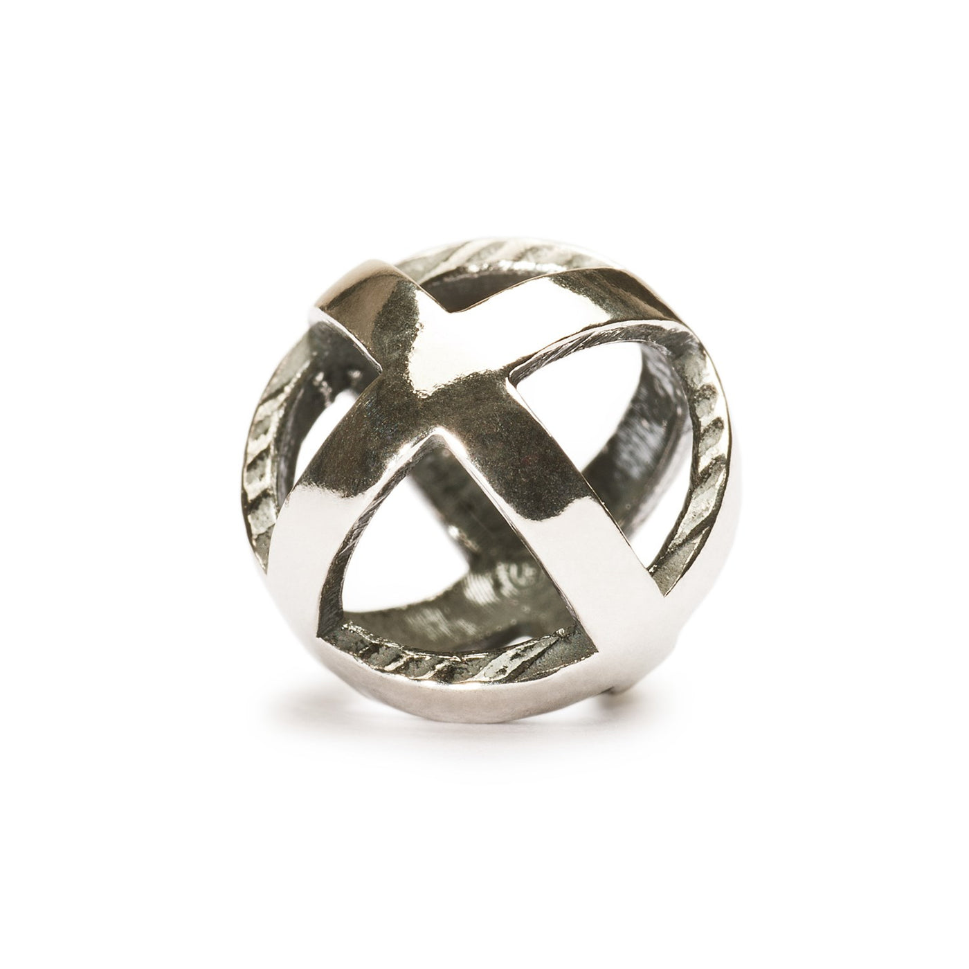 Stay Positive Bead in sterling silver, featuring a desing of a plus symbol, in a circular shape, reminding you to be positive at all times.