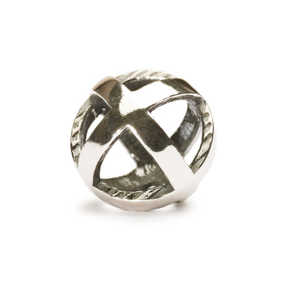 Stay Positive Bead in sterling silver, featuring a desing of a plus symbol, in a circular shape, reminding you to be positive at all times.