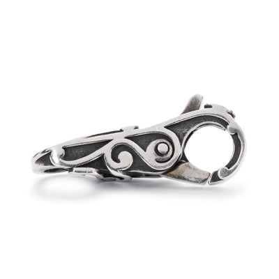 Silver 'Soft Wind of Change' clasp with swirling lines all over, symbolizing transformation and growth.