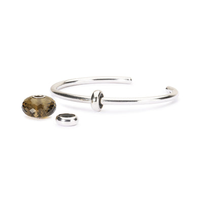 Smoky Quartz Silver Bangle
