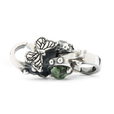 Spiritual butterfly jewellery clasp with a Prehnite and Tourmalinated Quartz