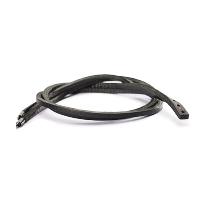 Leather Bracelet Black with Sterling Silver Plain Lock