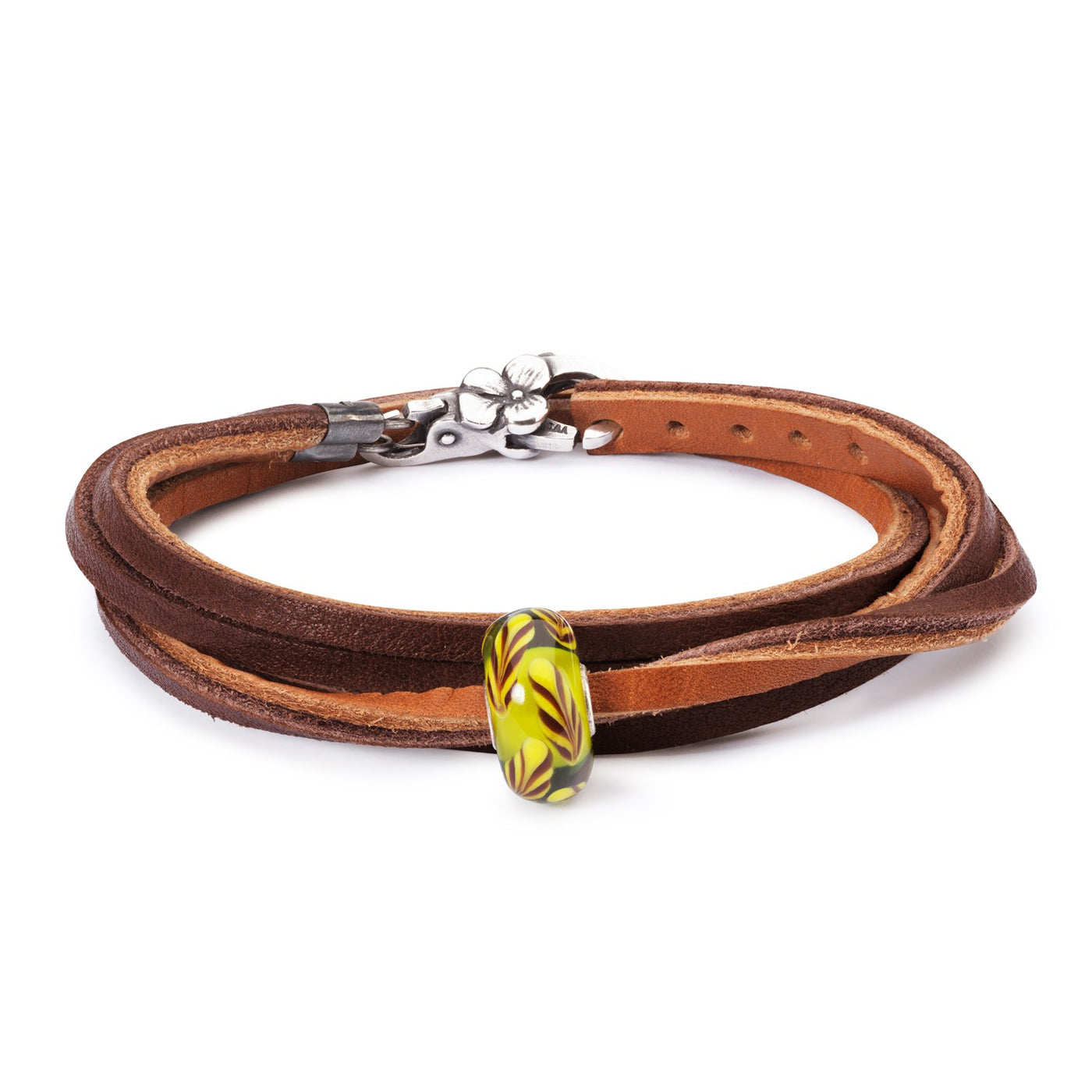Summer Straws Leather Bracelet, Light/Dark Brown